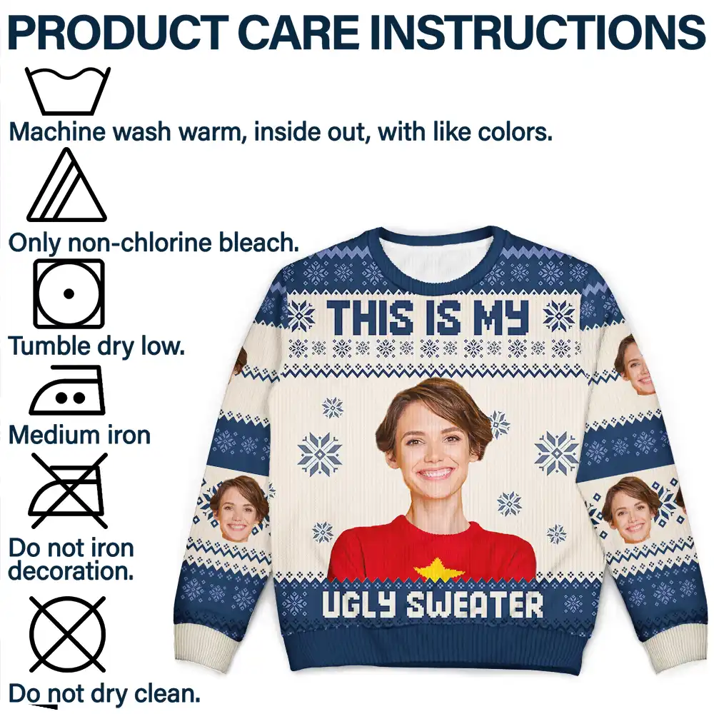Christmas Custom Photo This Is My Ugly Sweater - Personalized Unisex Ugly Sweater - Image 8
