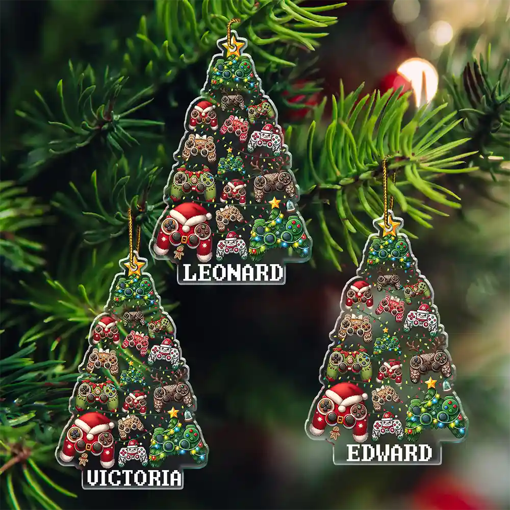 Christmas Decoration For Gamer - Personalized Custom Shaped Acrylic Ornament - Image 2