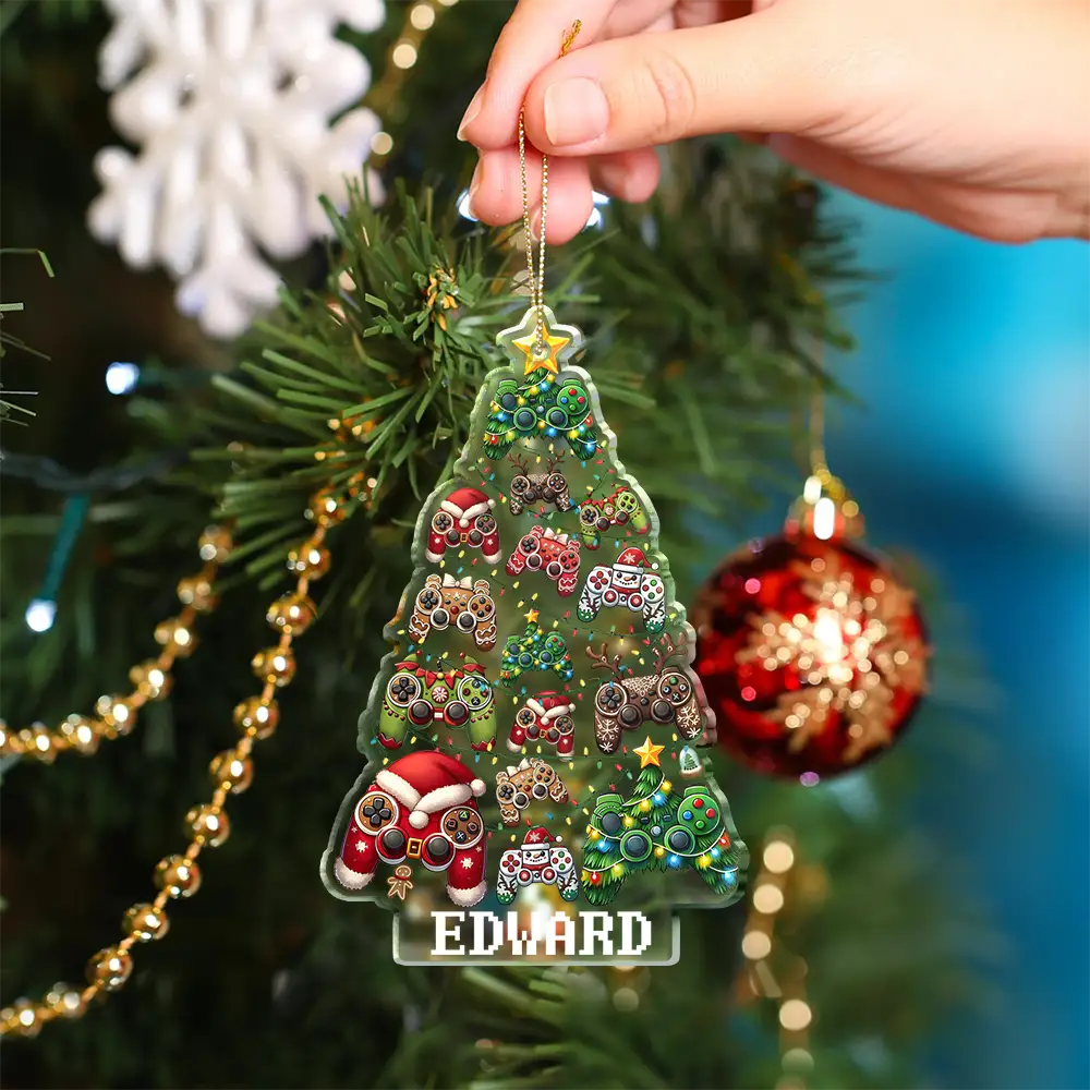Christmas Decoration For Gamer - Personalized Custom Shaped Acrylic Ornament - Image 5