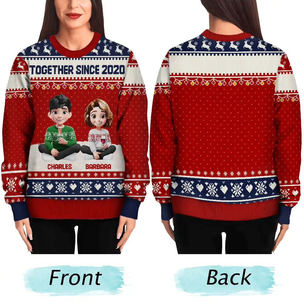 Christmas Family 3D Effect Couple Parent - Personalized Unisex Ugly Sweater - Image 5