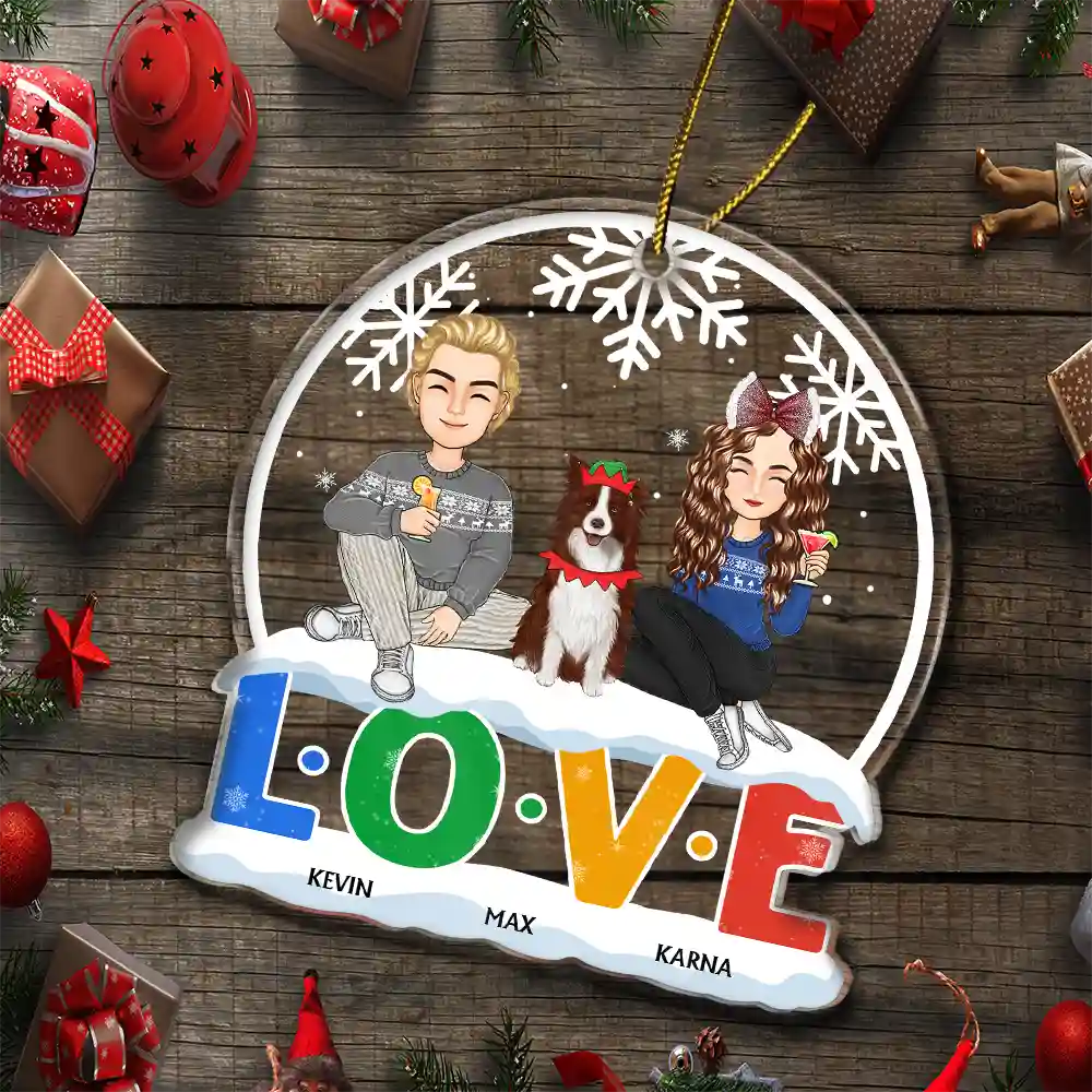 Christmas Family A Whole Lot Of Love - Personalized Custom Shaped Acrylic Ornament - Image 5