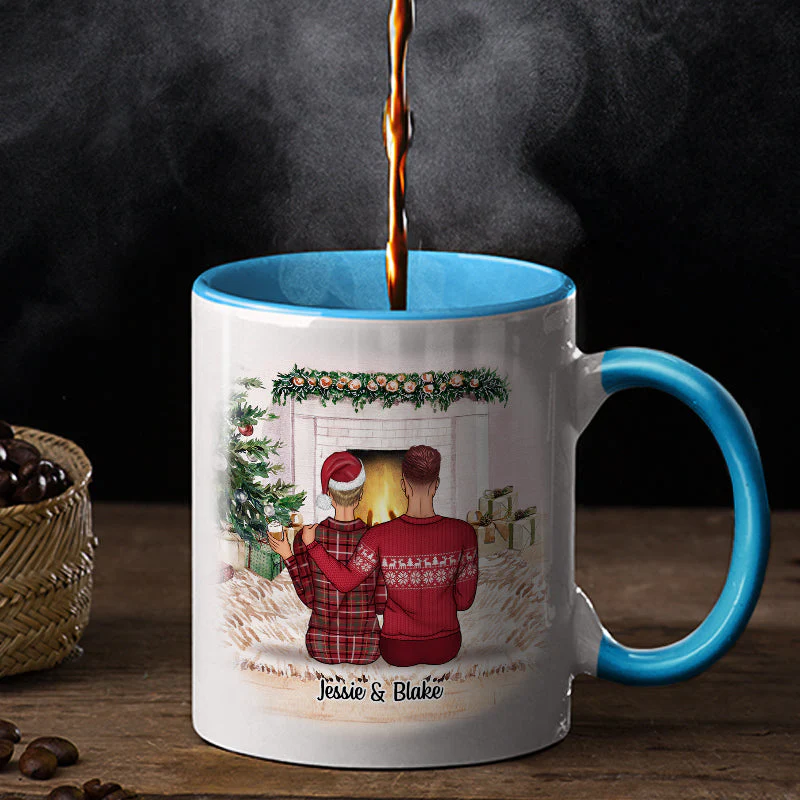 Christmas Family Couple First Christmas Together - Personalized Custom Accent Mug - Image 2