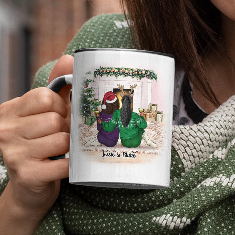 Christmas Family Couple First Christmas Together - Personalized Custom Accent Mug - Image 3