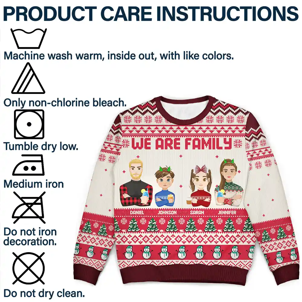 Christmas Family Crew We Are Family - Personalized Unisex Ugly Sweater - Image 7