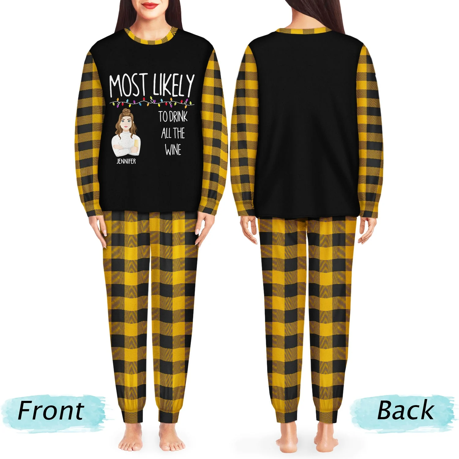 Christmas Family Matching Clothing Most Likely - Gift For Family - Personalized Unisex Pajamas Set - Image 4