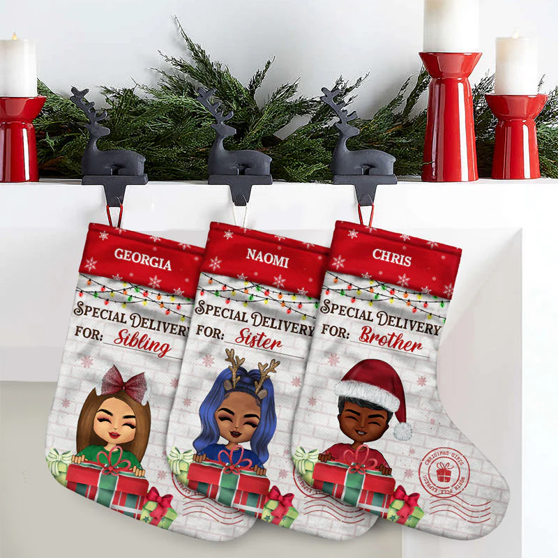 Christmas Family North Pole Express Special Delivery - Christmas Gift For Family - Personalized Custom Christmas Stocking - Image 3