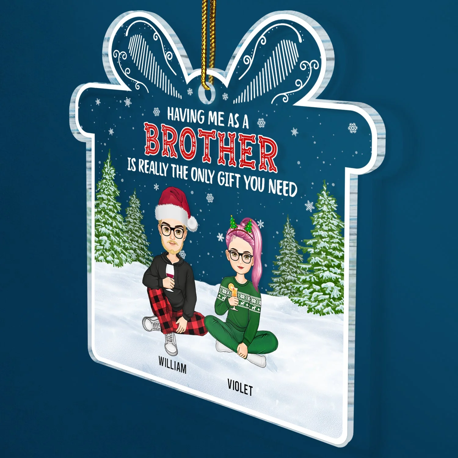 Christmas Family Only Gift You Need - Gift For Family - Personalized Custom Shaped Acrylic Ornament - Image 2