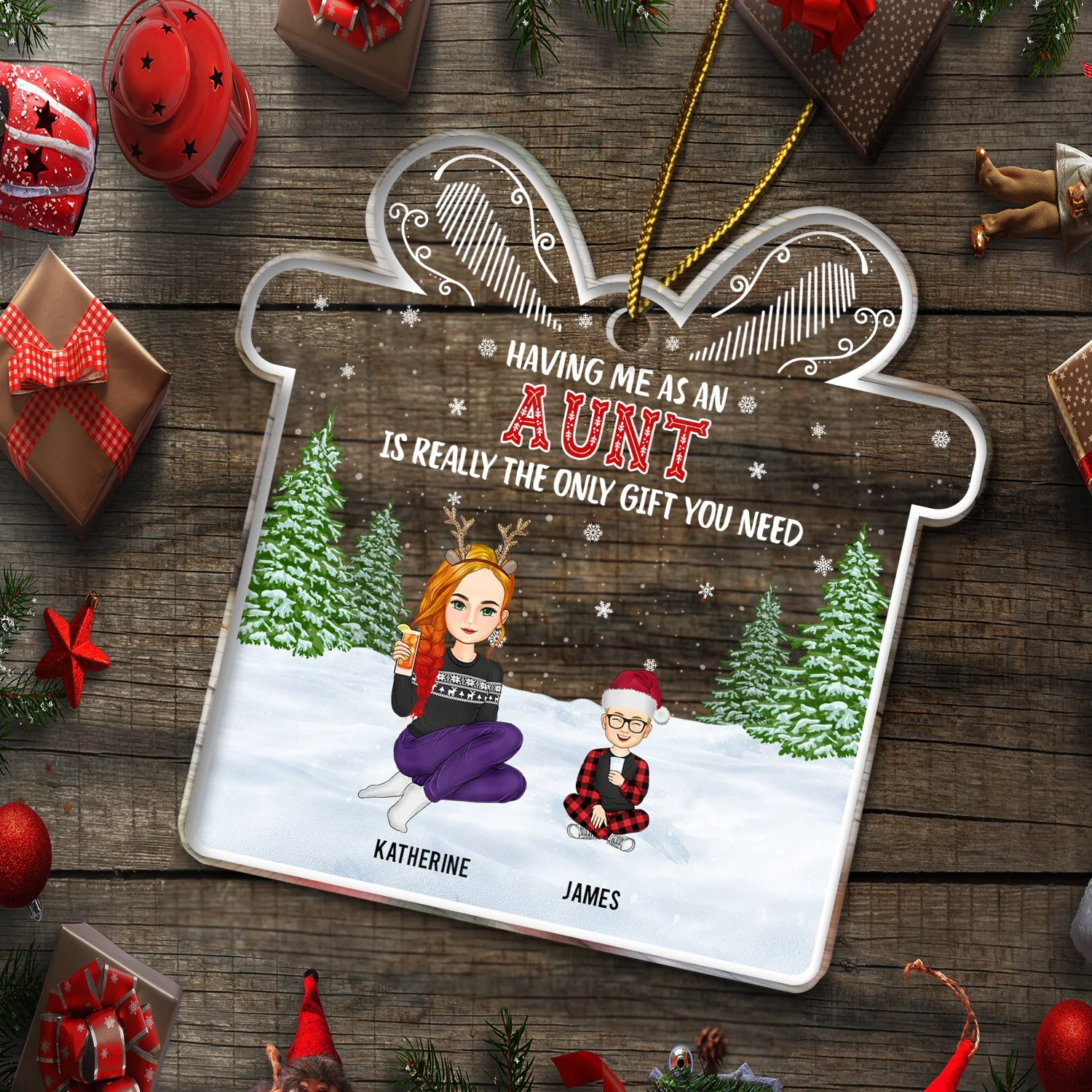 Christmas Family Only Gift You Need - Gift For Family - Personalized Custom Shaped Acrylic Ornament - Image 5