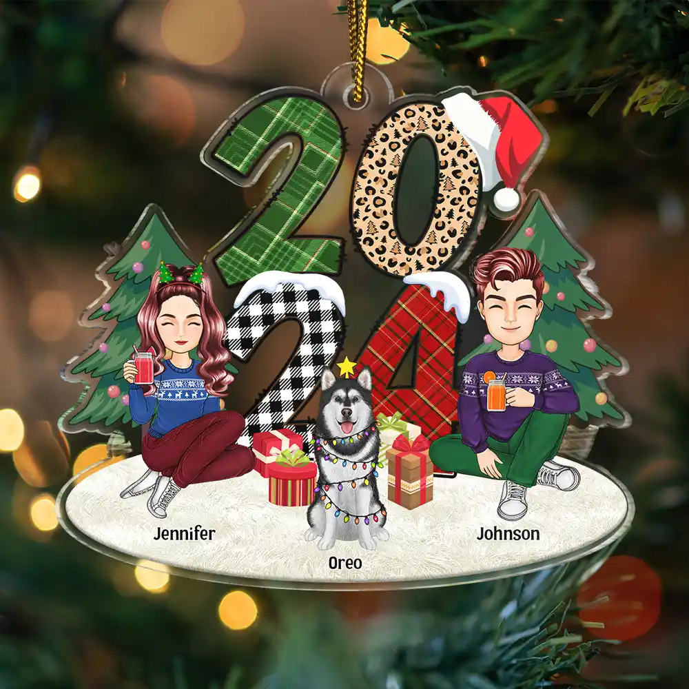 Christmas Family Sitting 2024 - Personalized Cutout Acrylic Ornament - Image 3