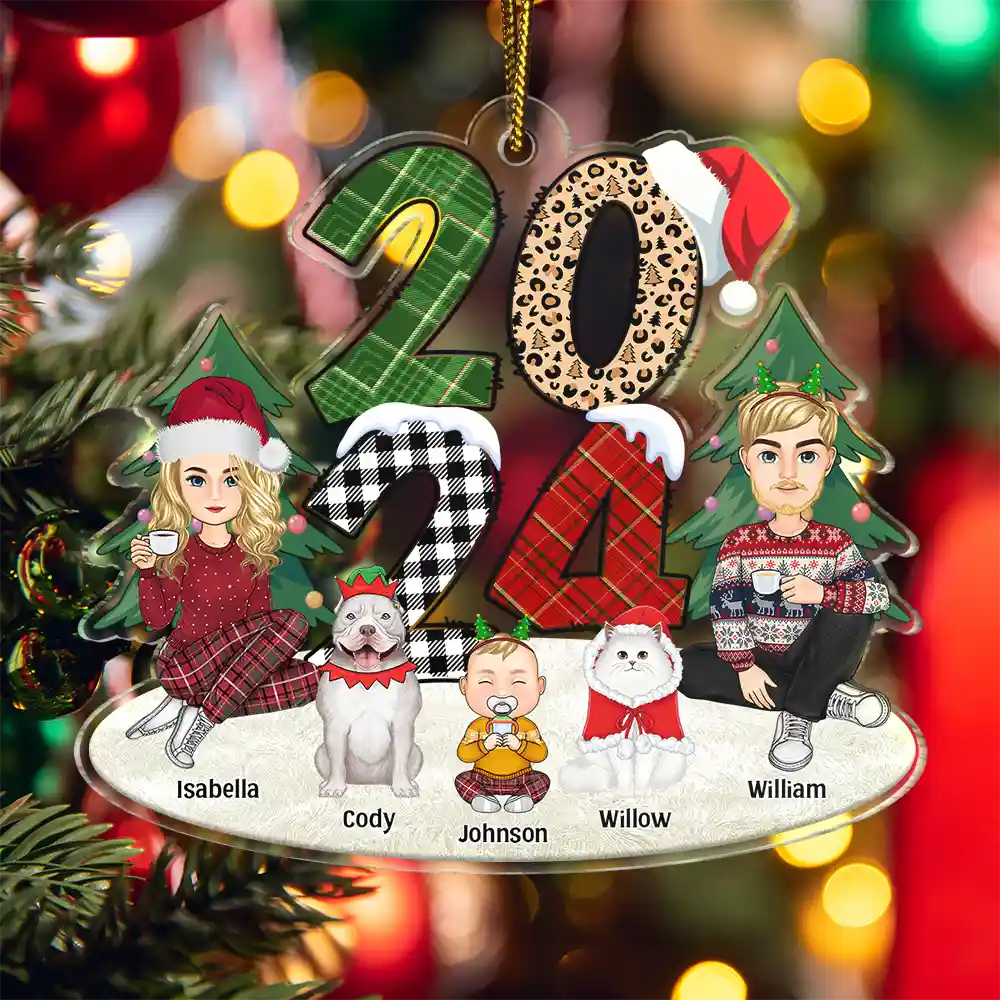 Christmas Family Sitting 2024 - Personalized Cutout Acrylic Ornament - Image 5