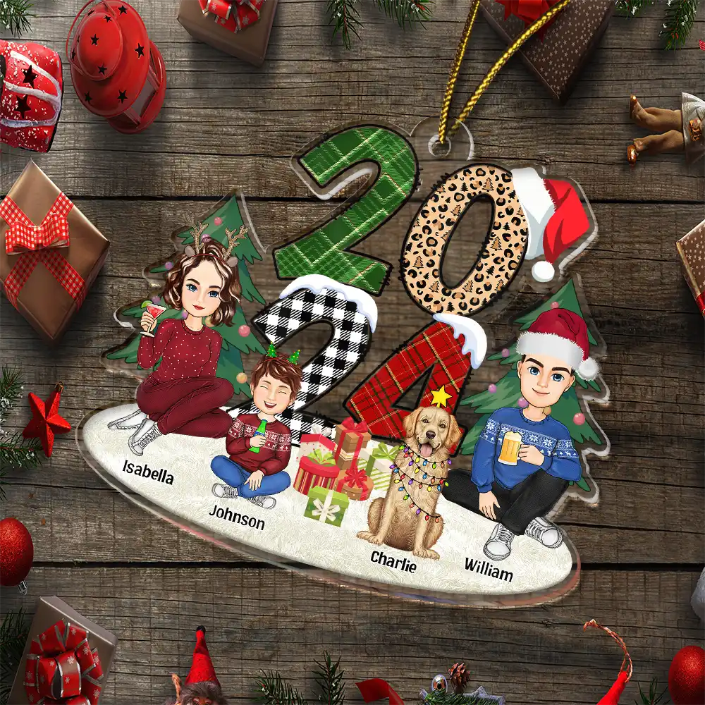 Christmas Family Sitting 2024 - Personalized Cutout Acrylic Ornament - Image 6