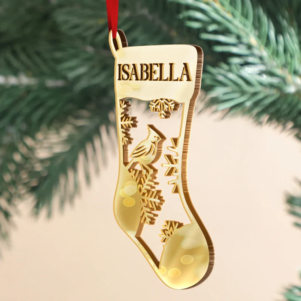 Christmas Family Stockings - Personalized DIY Mirror Acrylic Ornament - Image 2