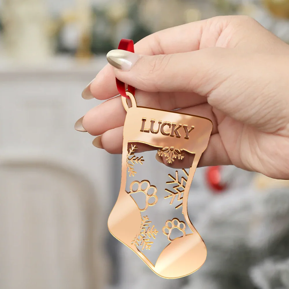 Christmas Family Stockings - Personalized DIY Mirror Acrylic Ornament - Image 3
