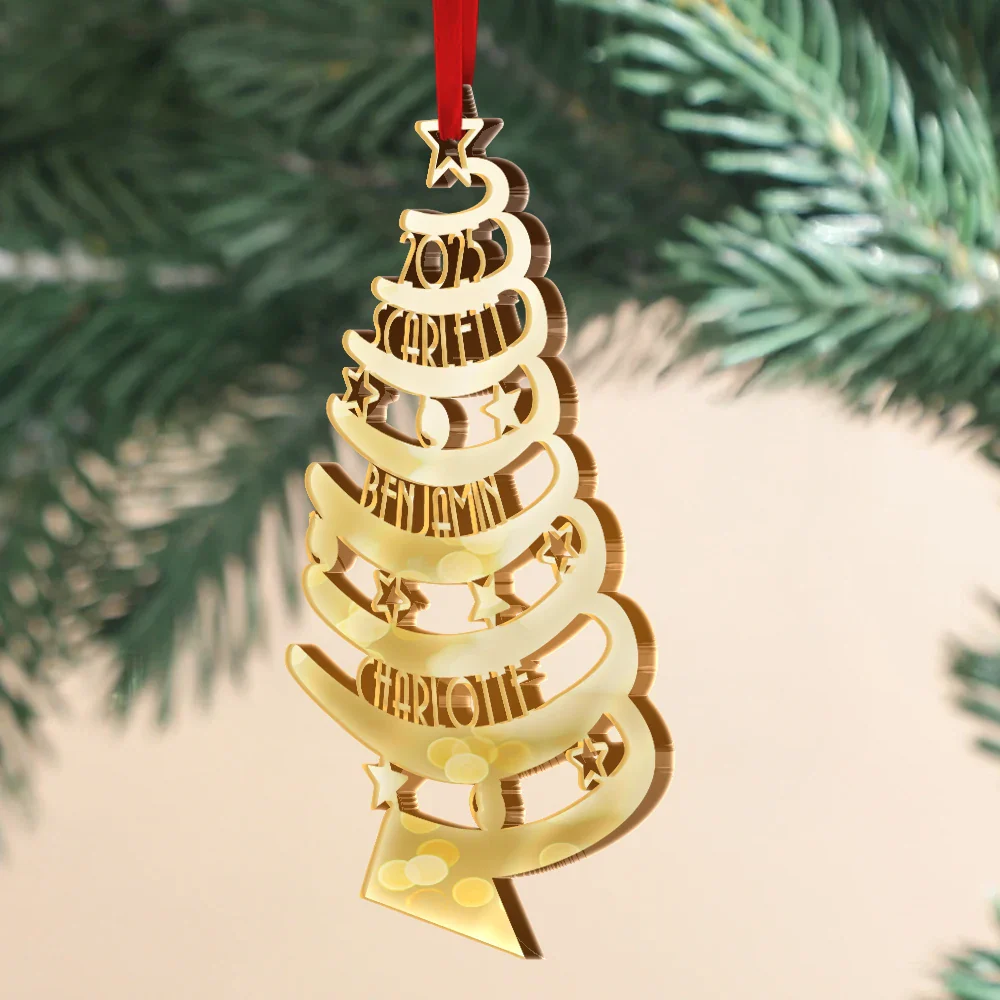 Christmas Family Trees - Personalized DIY Mirror Acrylic Ornament - Image 2