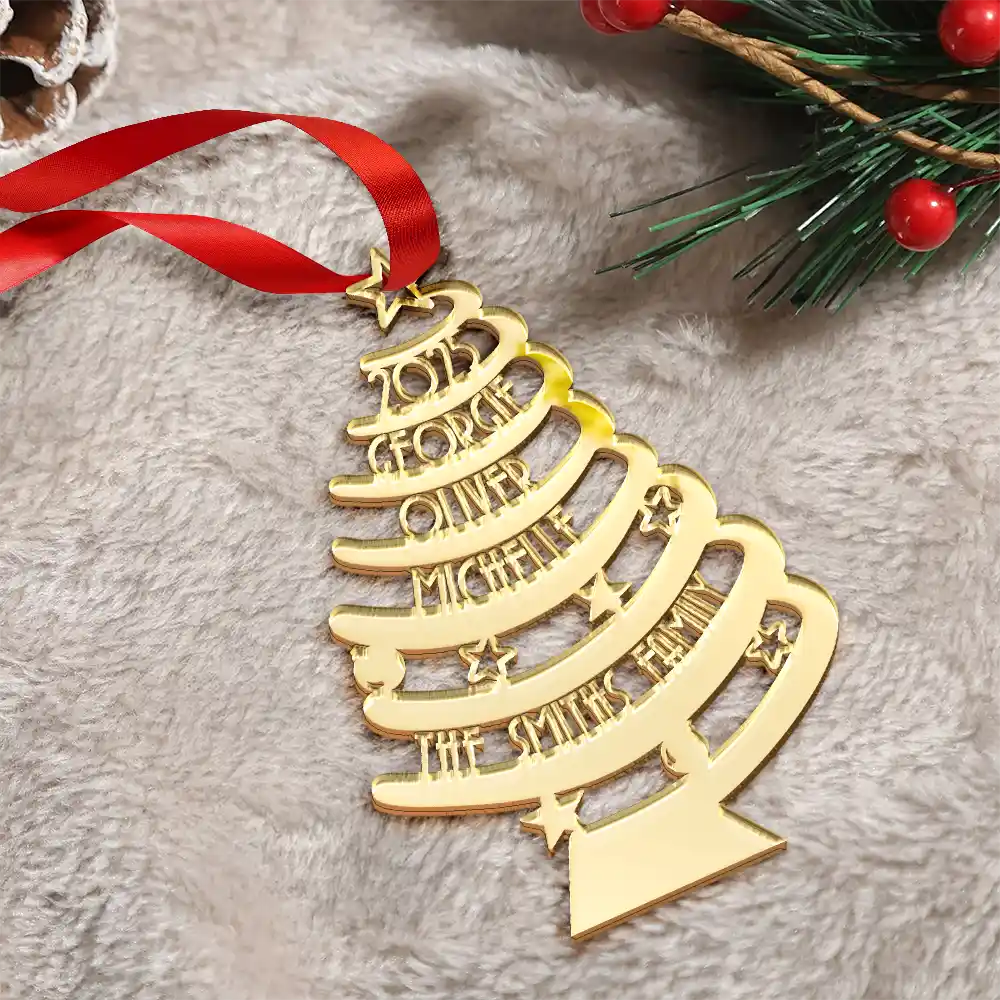 Christmas Family Trees - Personalized DIY Mirror Acrylic Ornament - Image 3