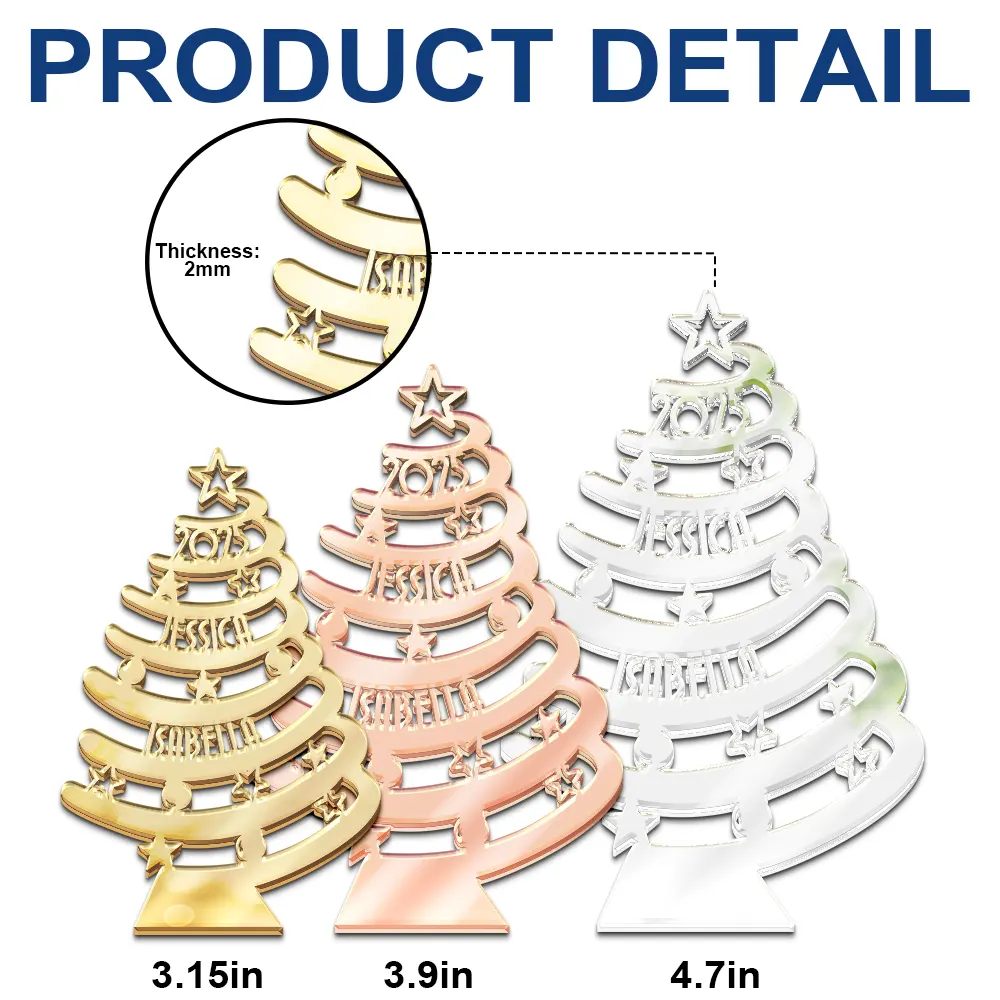 Christmas Family Trees - Personalized DIY Mirror Acrylic Ornament - Image 5
