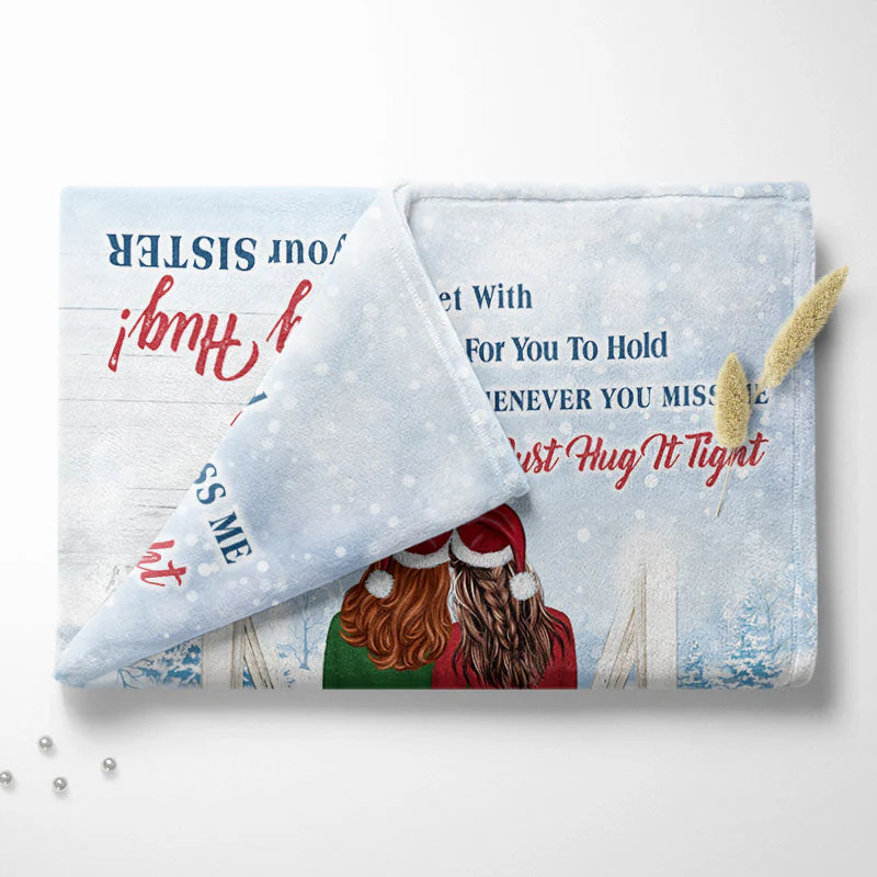 Christmas Filled This Blanket With Hugs And Love - Gift For Sisters - Personalized Custom Fleece Blanket - Image 4