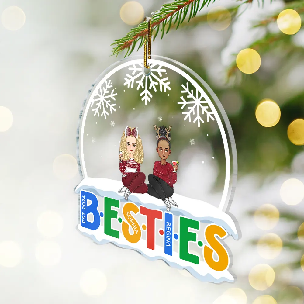 Christmas Friends Always Better Together - Personalized Custom Shaped Acrylic Ornament - Image 2