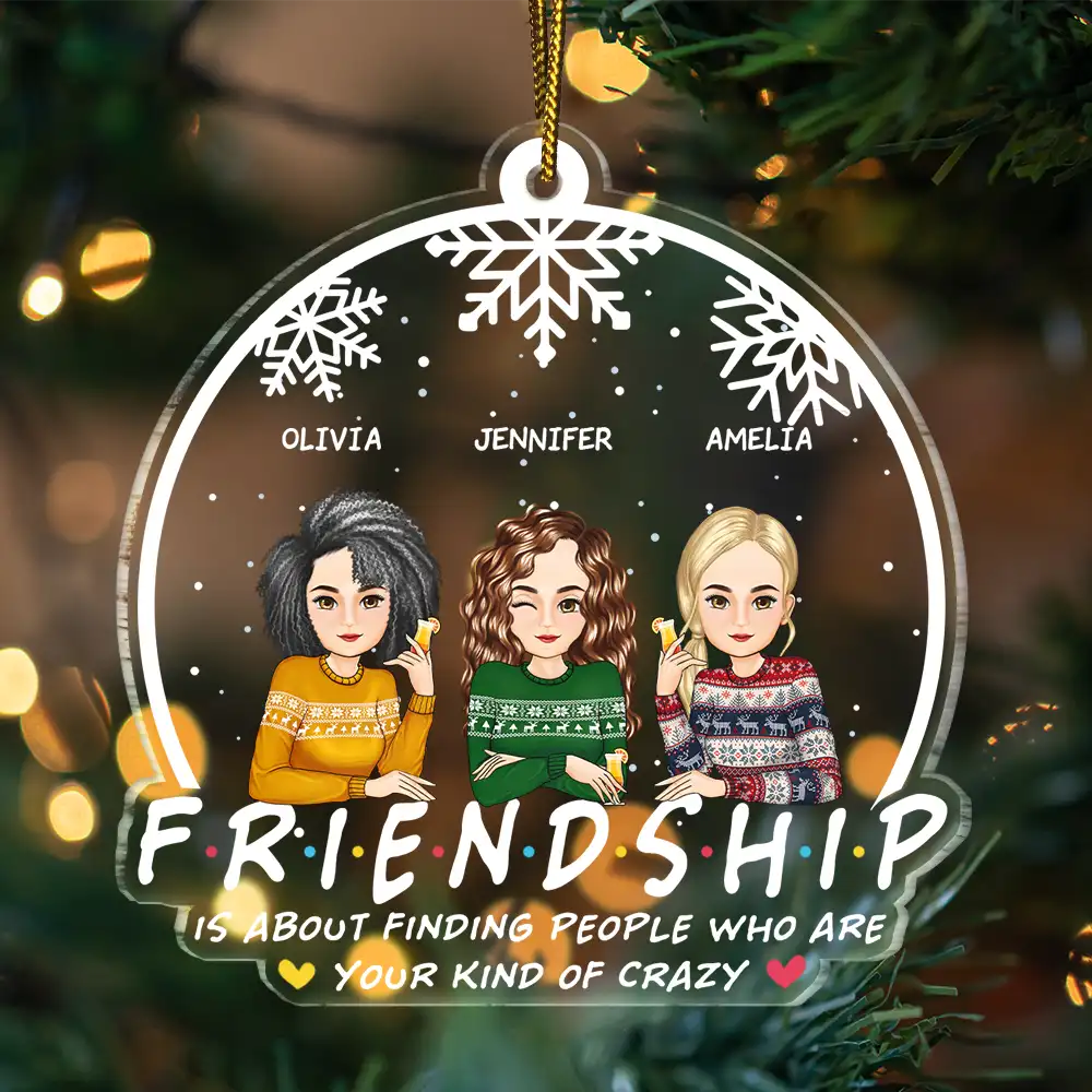 Christmas Friendship Is About Finding People - Personalized Custom Shaped Acrylic Ornament - Image 3