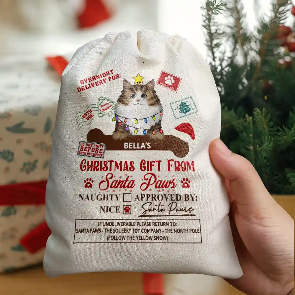 Christmas Gift From Santa Paws - Personalized Favor Bag - Image 5