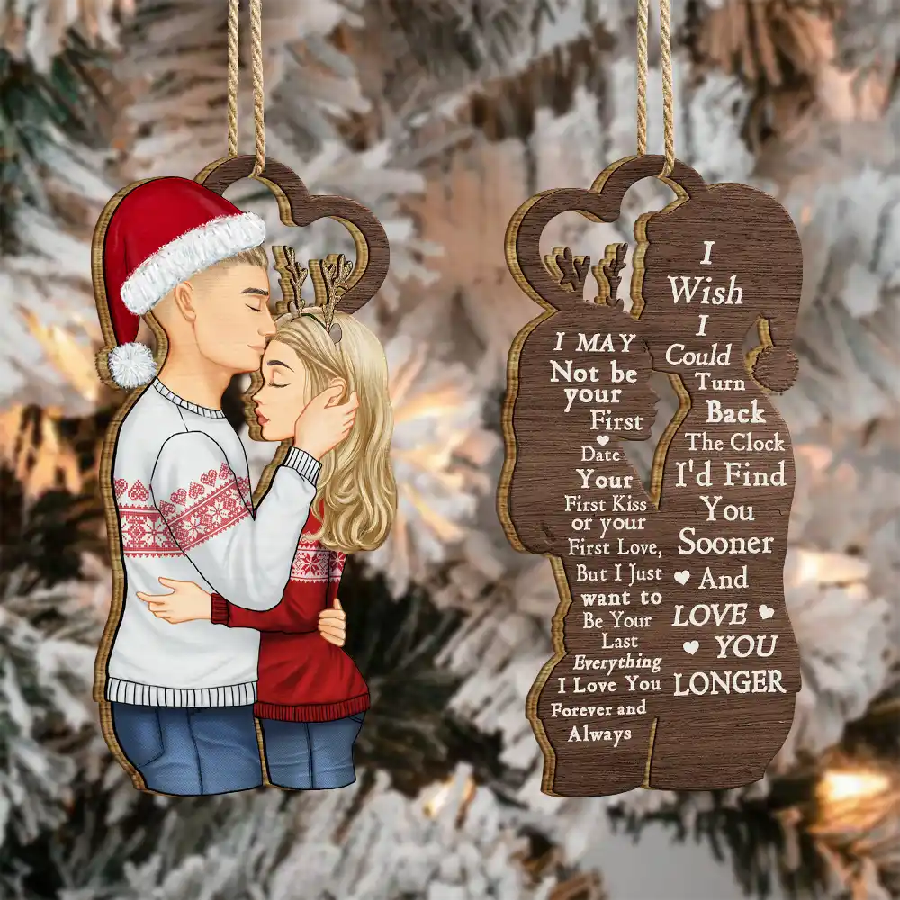 Christmas I Wish I Could Turn Back The Clock - Personalized Wooden Ornament Print 2 Sides - Image 4