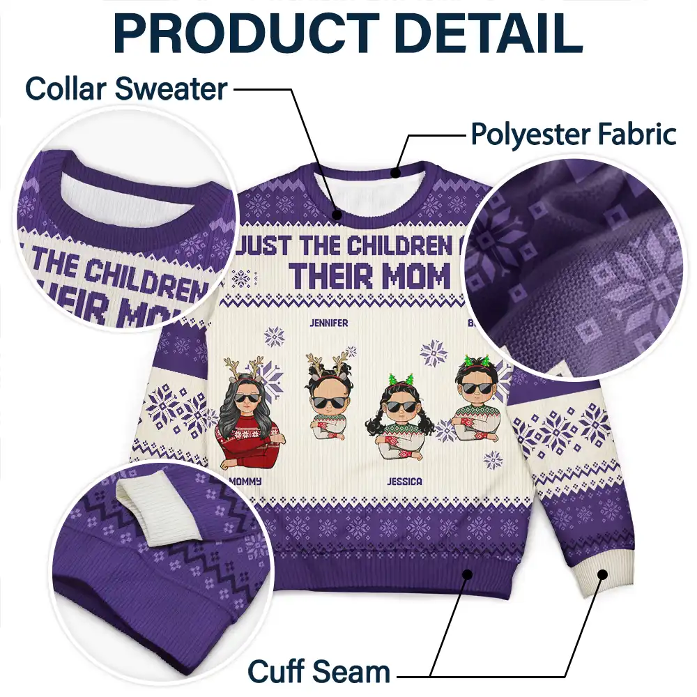 Christmas Just A Mom And Her Boy - Personalized Unisex Ugly Sweater - Image 6