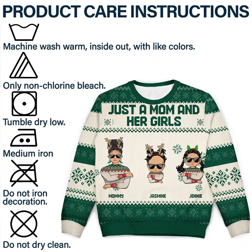 Christmas Just A Mom And Her Boy - Personalized Unisex Ugly Sweater - Image 7