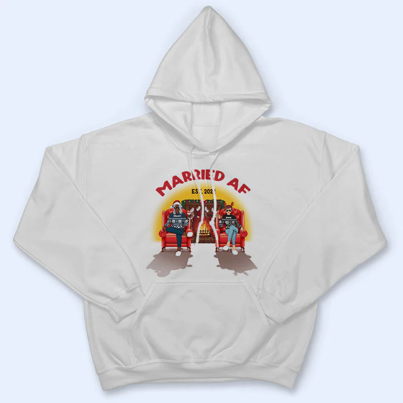 Christmas Married AF - Gift For Couples - Personalized Custom Sweatshirt - Image 4