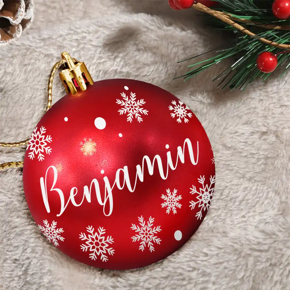Christmas Ornaments With Name - Personalized Ball Ornament - Image 3