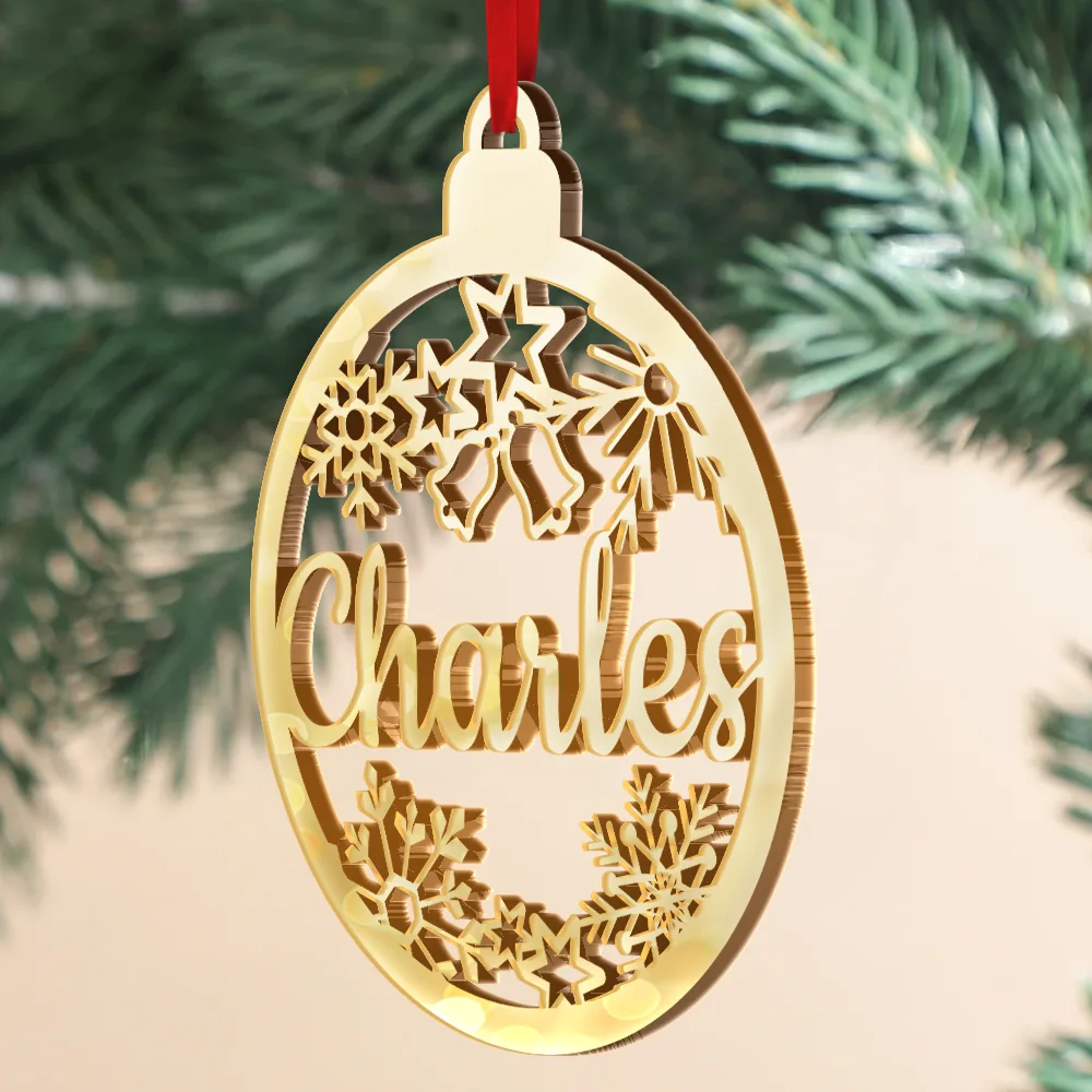 Christmas Ornaments With Name - Personalized DIY Mirror Acrylic Ornament - Image 2