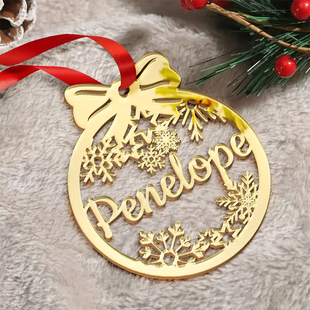 Christmas Ornaments With Name - Personalized DIY Mirror Acrylic Ornament - Image 3