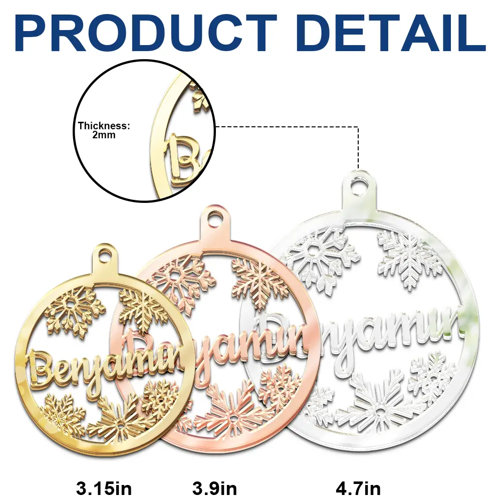 Christmas Ornaments With Name - Personalized DIY Mirror Acrylic Ornament - Image 5