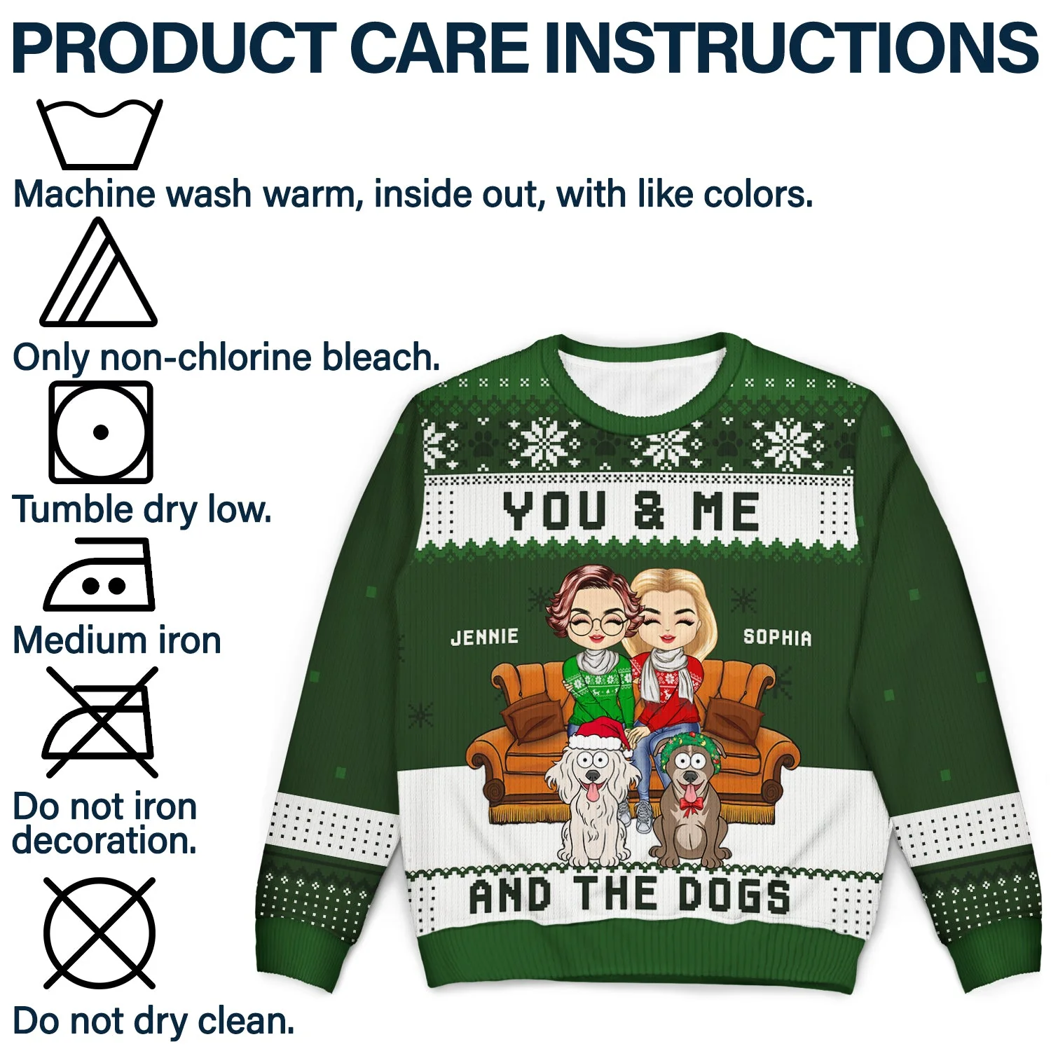 Christmas Pet Lovers Couple You & Me - Gift For Pet Lover Couples - Personalized Unisex Ugly Sweater - Image 7
