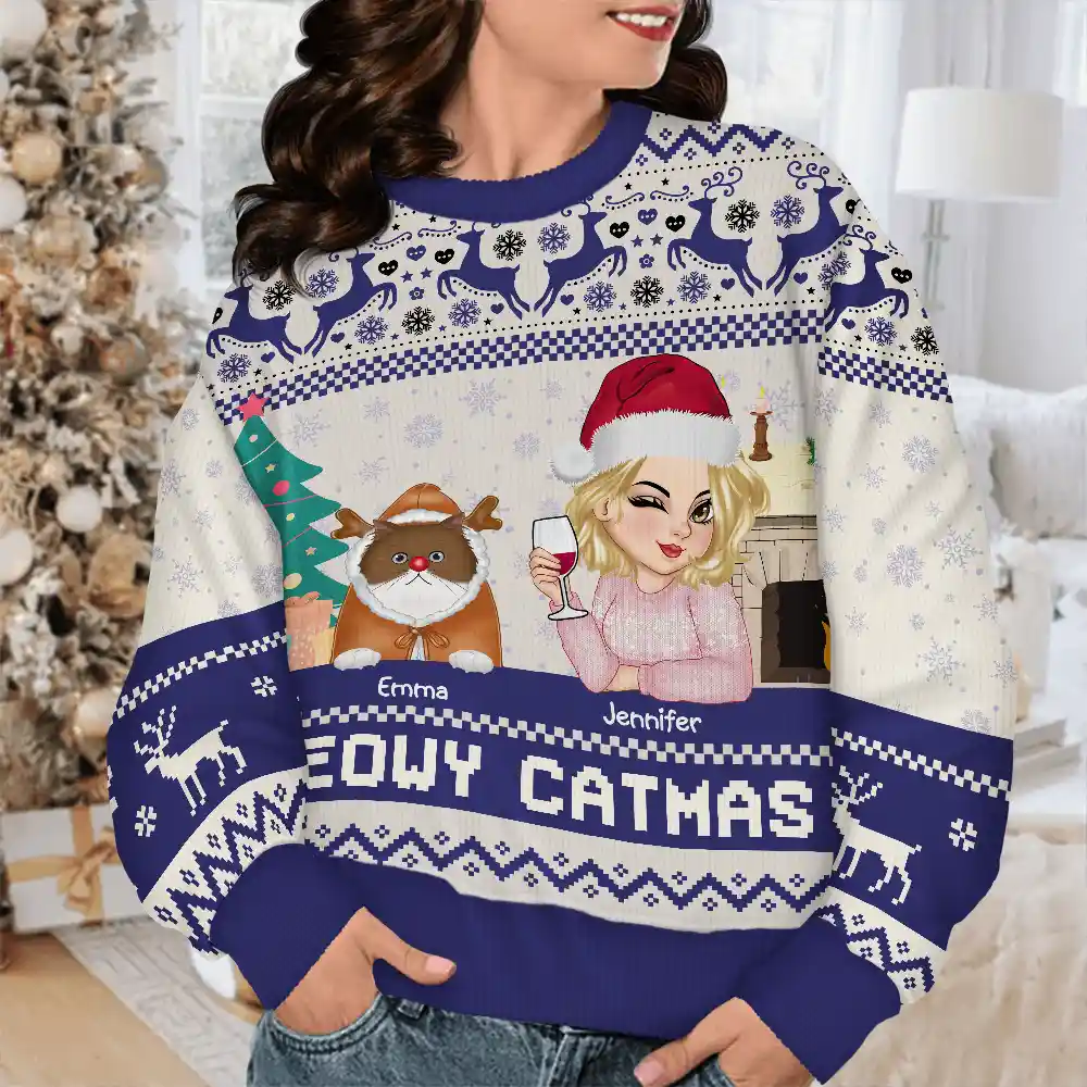 Christmas Pet Lovers Happy Pawlidays - Personalized Unisex Ugly Sweater - Image 4