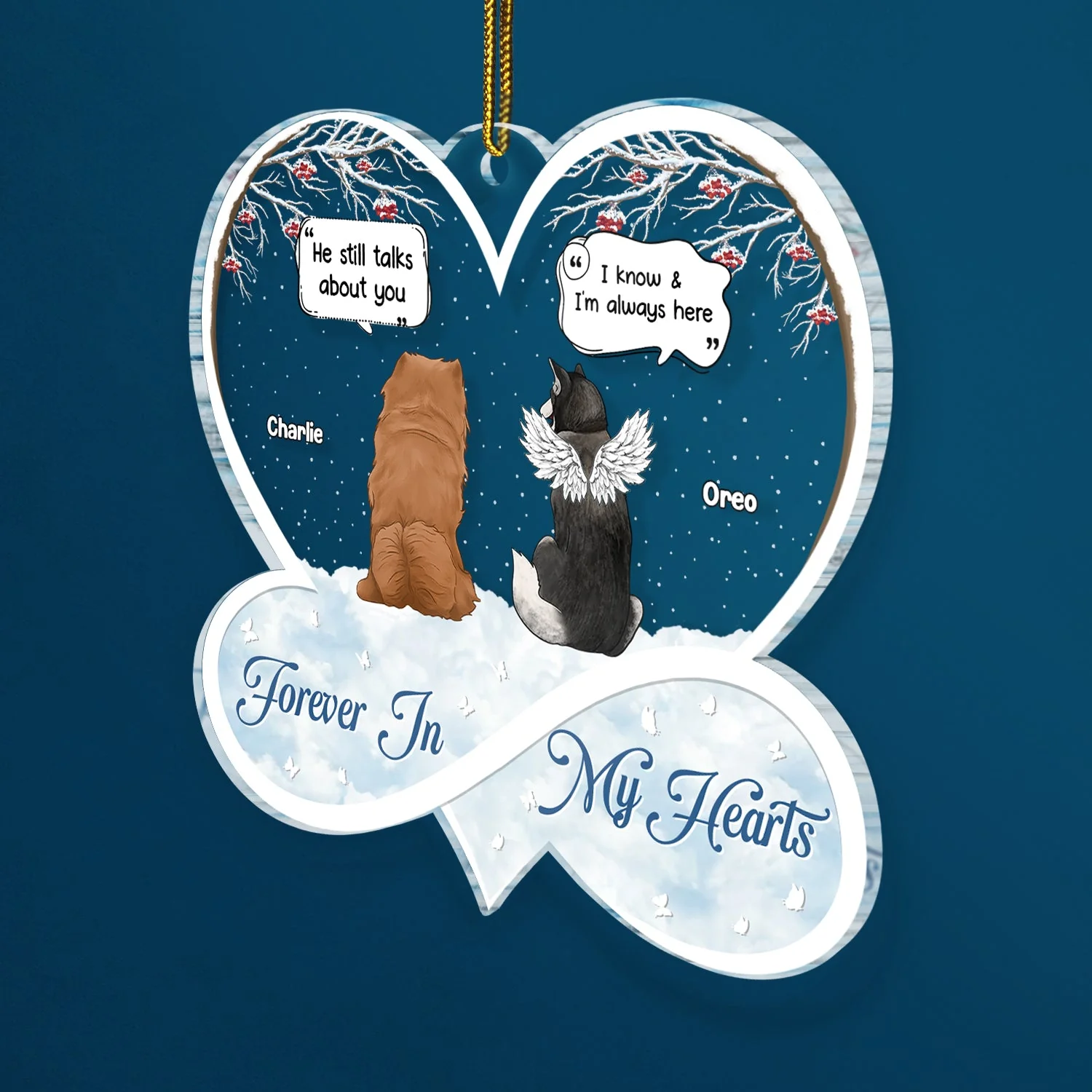 Christmas Pet Memorial They Miss You - Gift For Pet Lovers - Personalized Custom Shaped Acrylic Ornament - Image 2