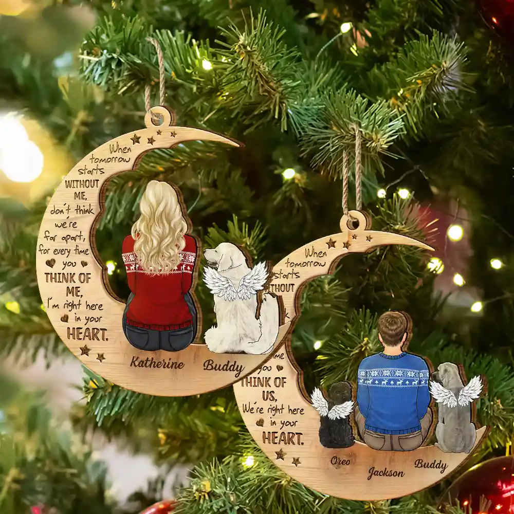 Christmas Pet Memorial When Tomorrow Starts Without Me - Personalized Wooden Cutout Ornament - Image 6