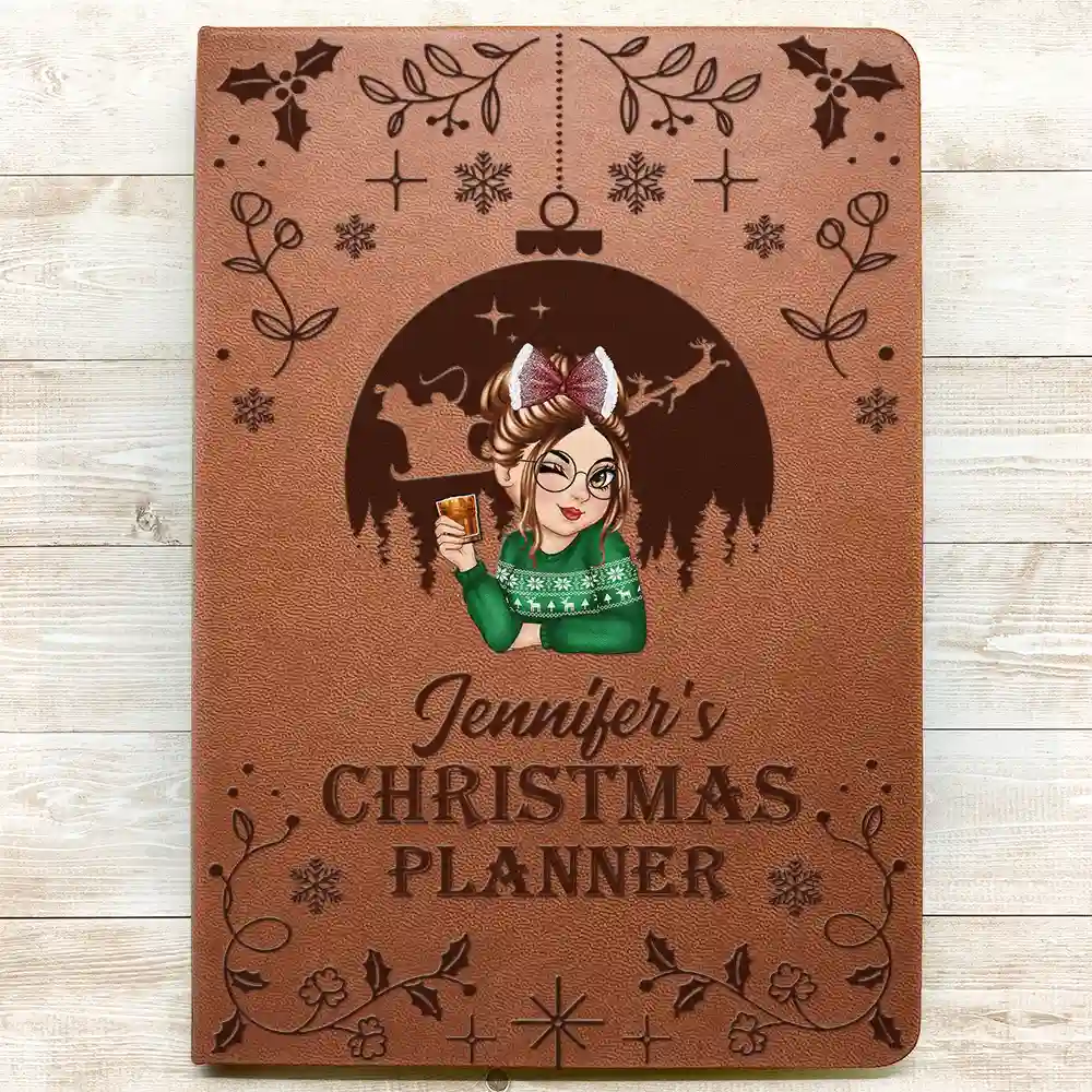 Christmas Planner - Personalized Leather Journal - Image 3
