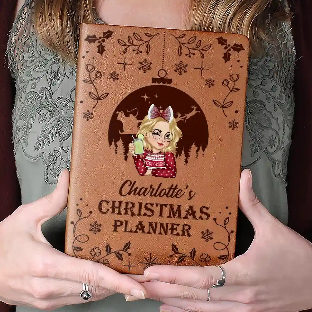Christmas Planner - Personalized Leather Journal - Image 4
