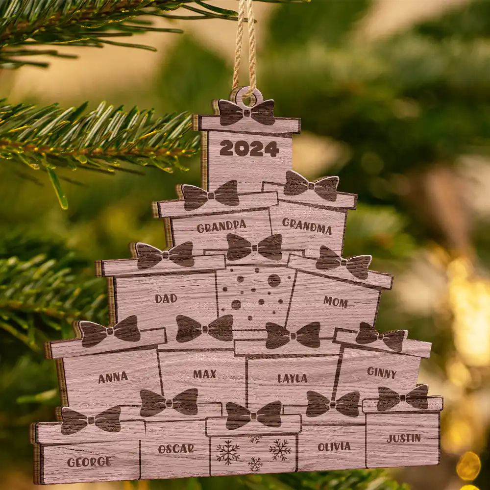 Christmas Presents - Personalized Wooden Cutout Ornament - Image 3