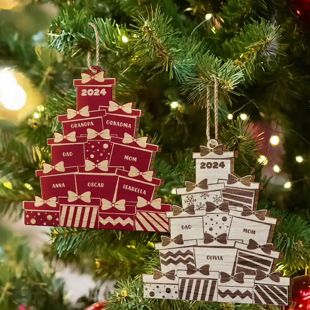 Christmas Presents - Personalized Wooden Cutout Ornament - Image 6