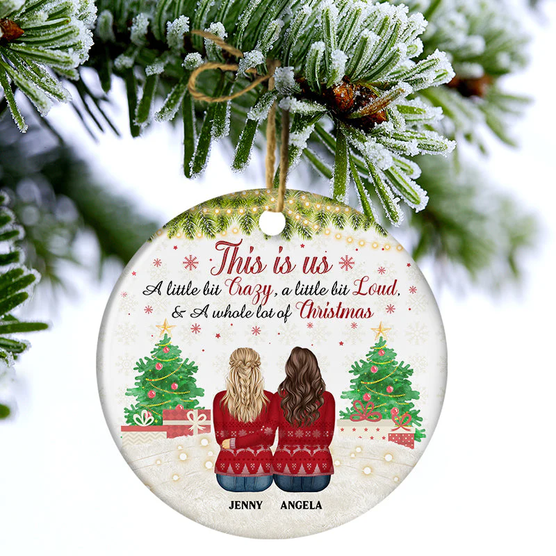 Christmas Pride Couple This Is Us - Personalized Custom Circle Ceramic Ornament - Image 3
