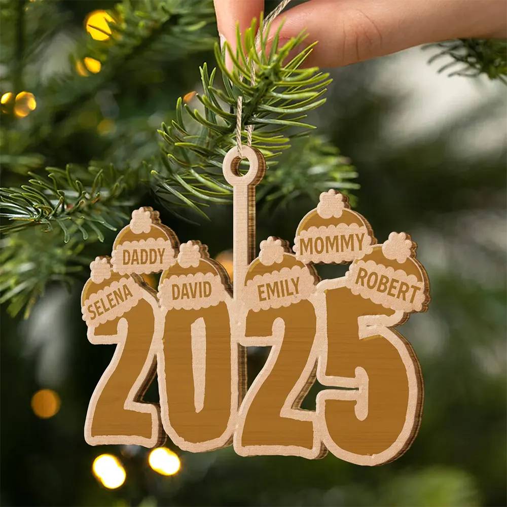Christmas Santa Hats - Personalized Wooden Cutout Ornament - Image 2