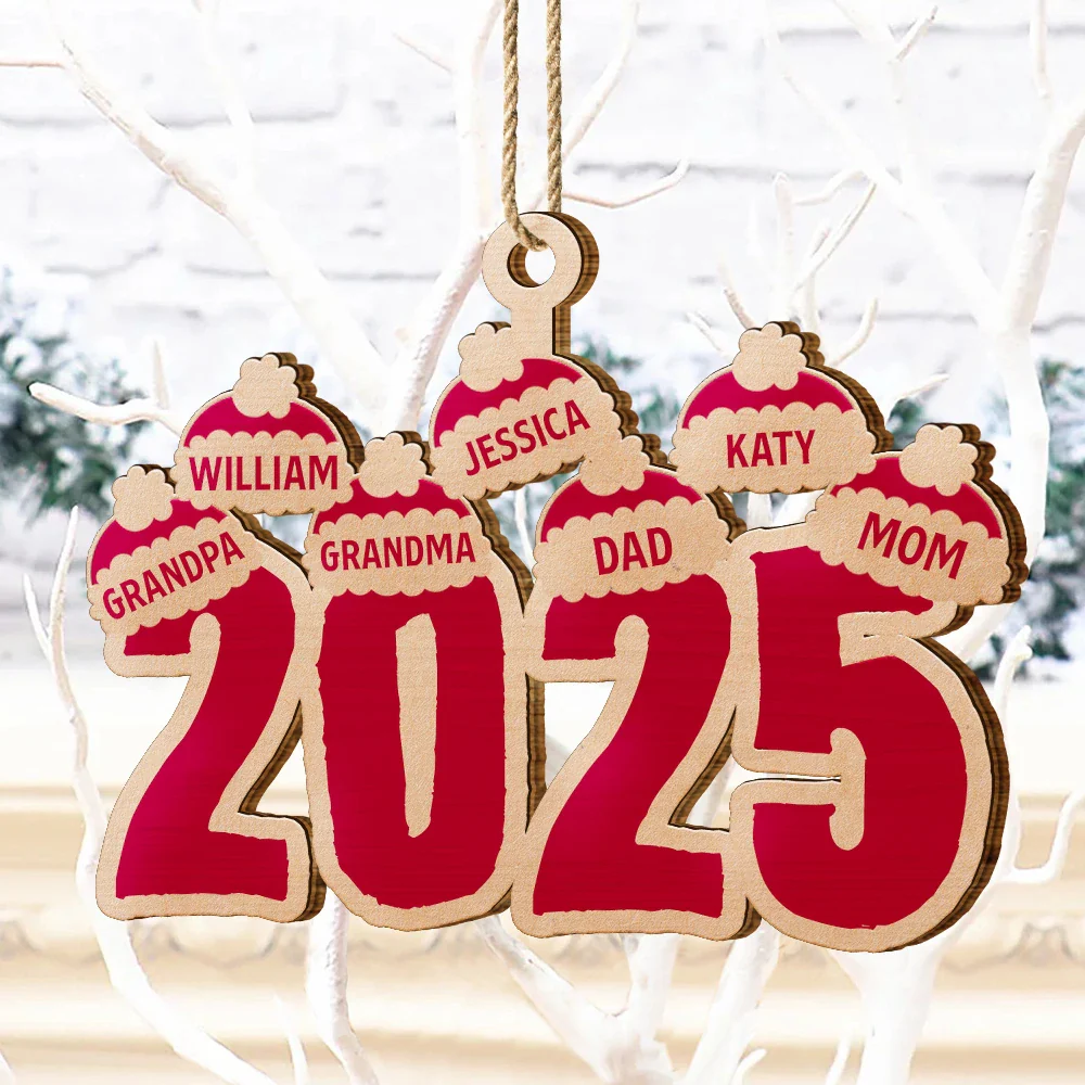 Christmas Santa Hats - Personalized Wooden Cutout Ornament - Image 4