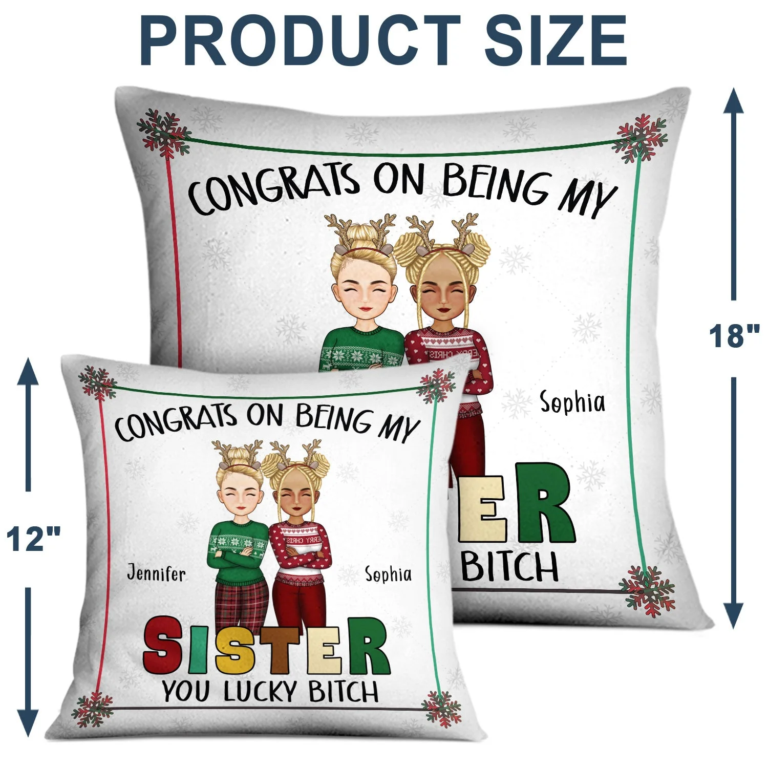 Christmas Sibling Congrats On Being My Brother - Gift For Sibling - Personalized Pillow - Image 4