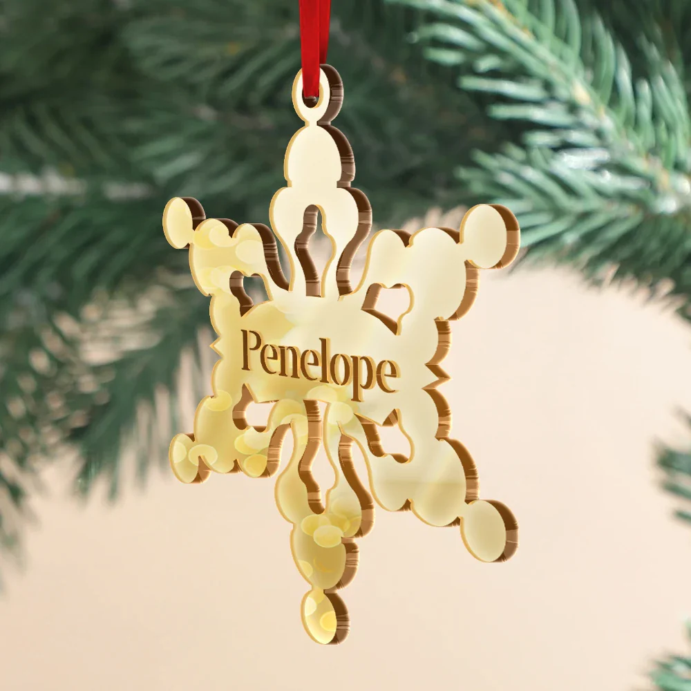 Christmas Snowflakes With Names - Personalized DIY Mirror Acrylic Ornament - Image 2
