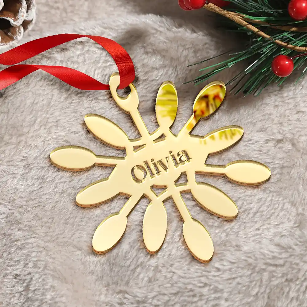 Christmas Snowflakes With Names - Personalized DIY Mirror Acrylic Ornament - Image 3