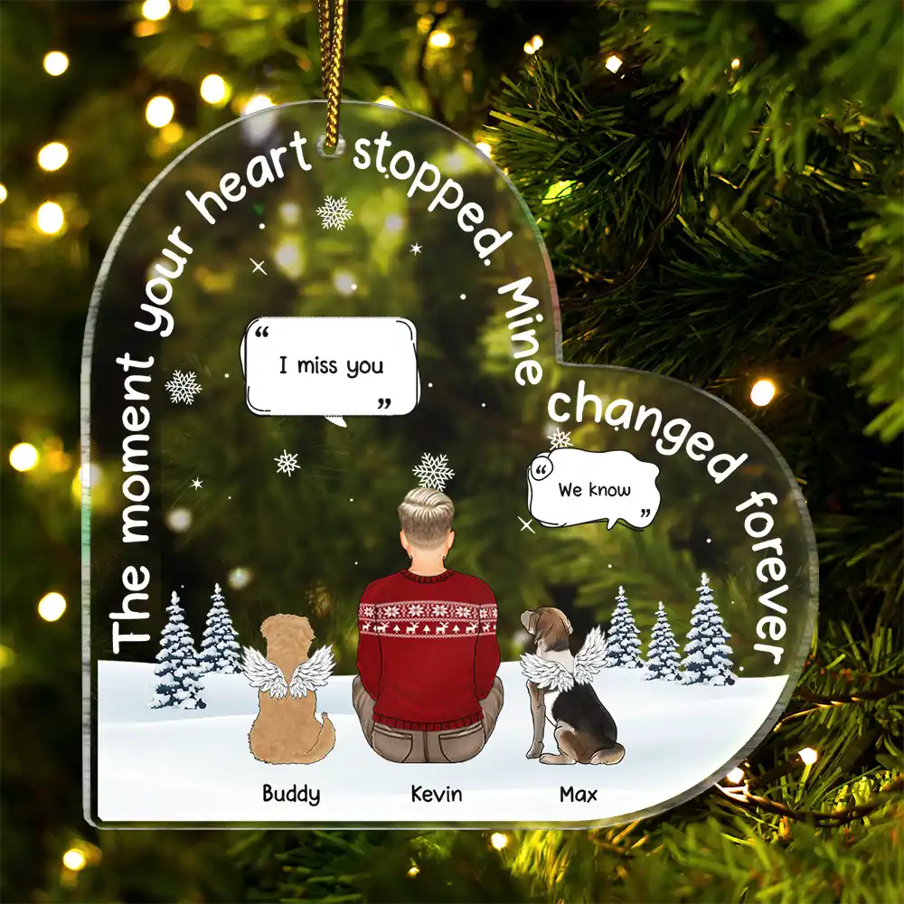Christmas The Momment Your Heart Stopped - Personalized Custom Shaped Acrylic Ornament - Image 2