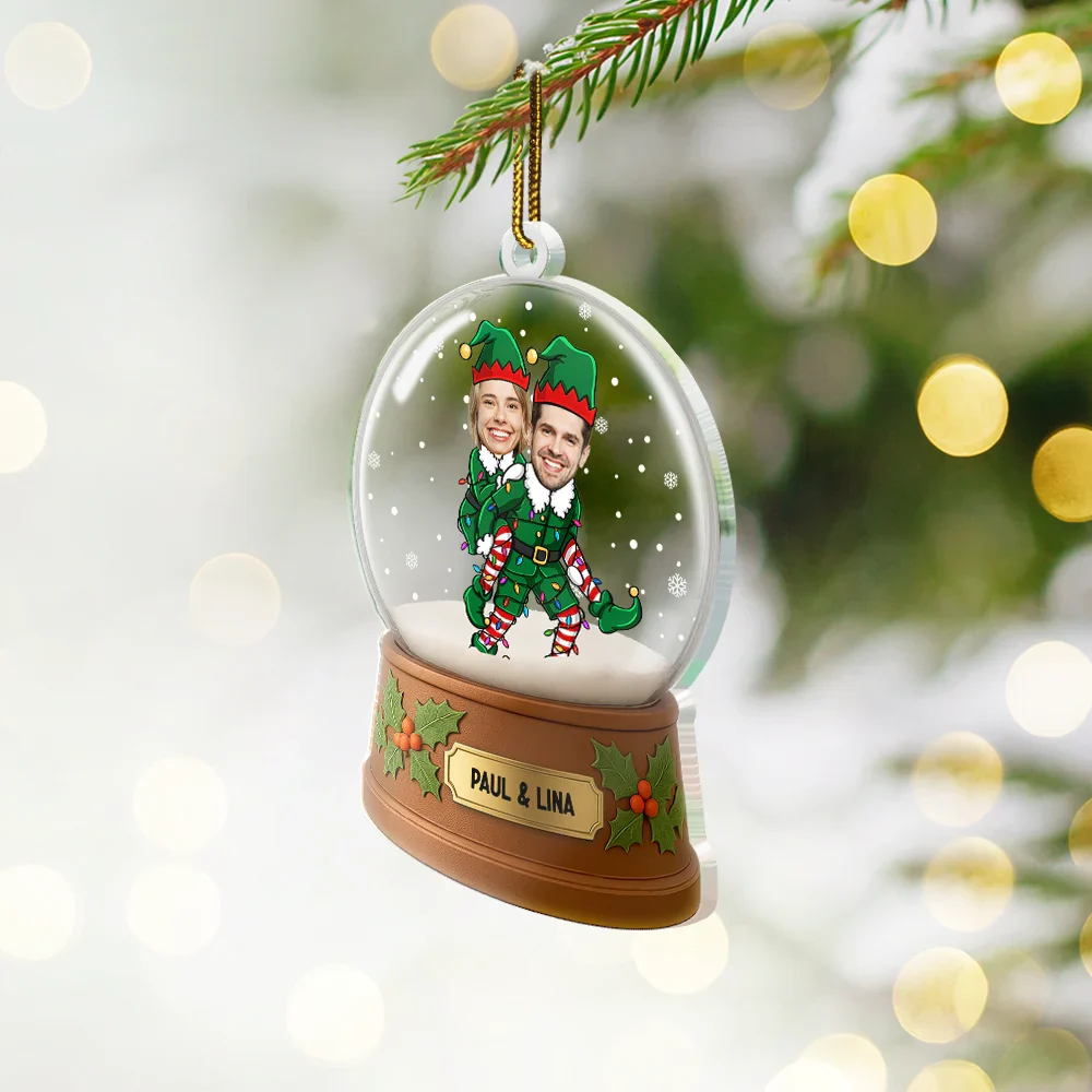 Christmas Together In Holiday Costume - Personalized Custom Shaped Acrylic Ornament - Image 3