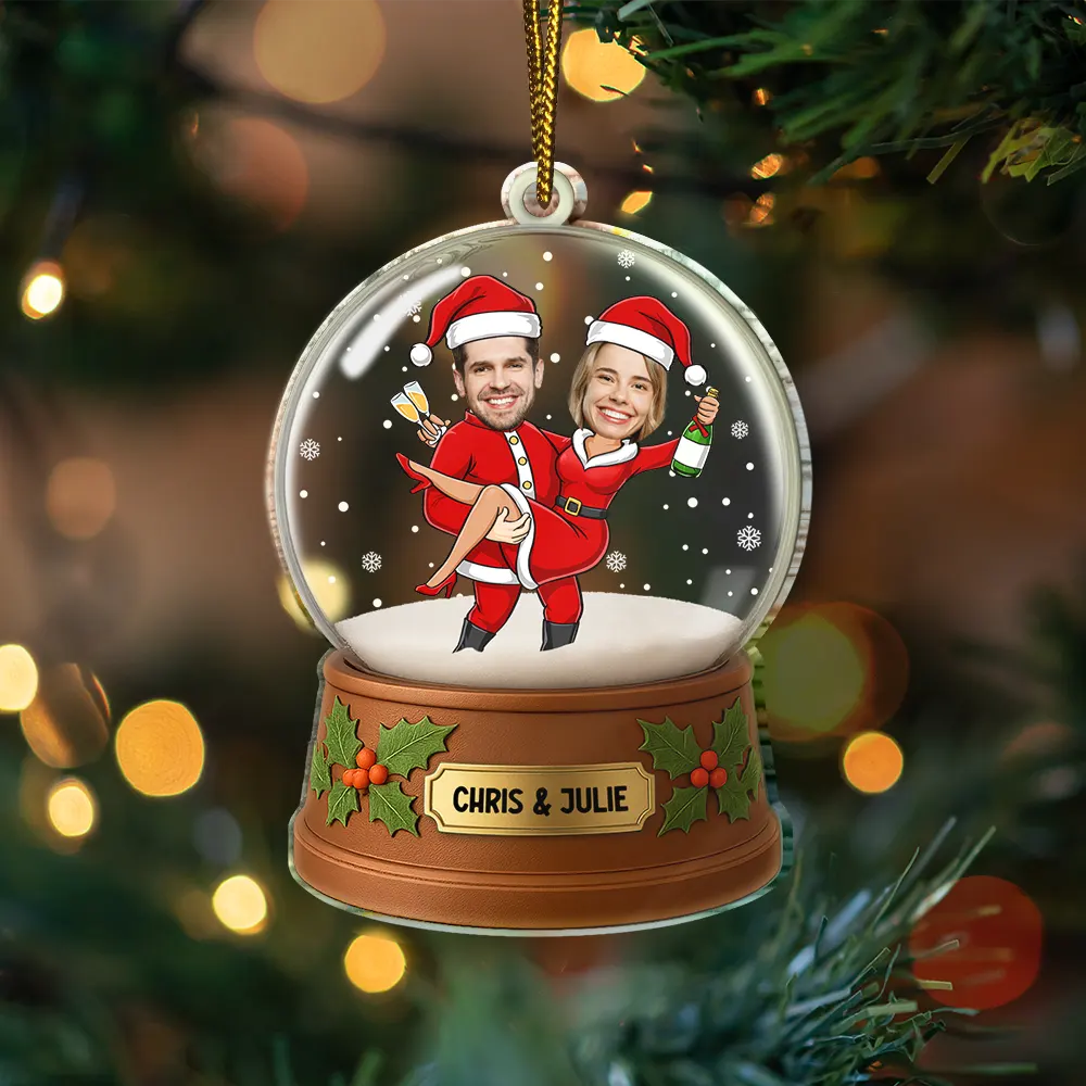 Christmas Together In Holiday Costume - Personalized Custom Shaped Acrylic Ornament - Image 4