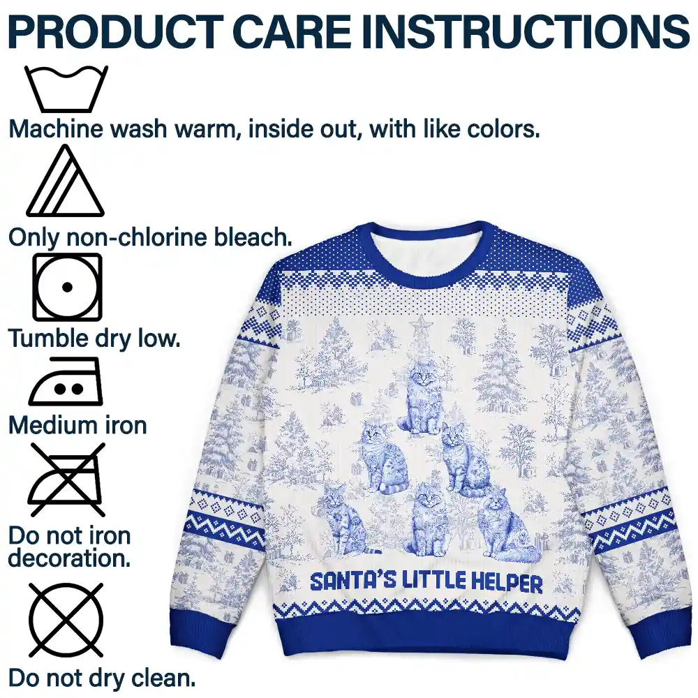 Christmas Tree Dog Cat Toile - Personalized Unisex Ugly Sweater - Image 7